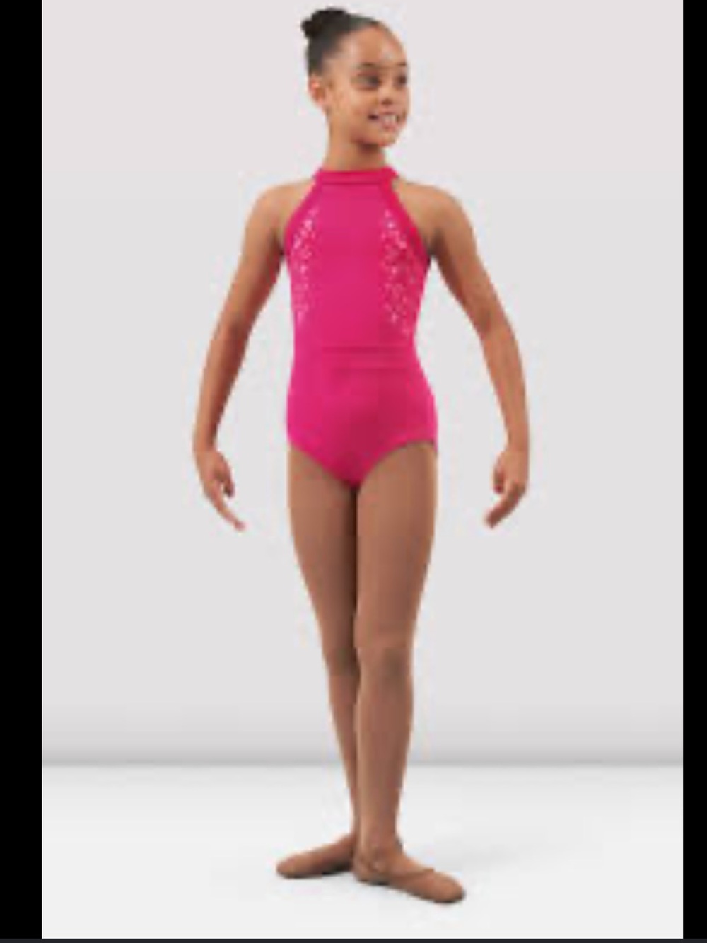 Bloch Girls' Pink Halter Back Keyhole Dance Leotard